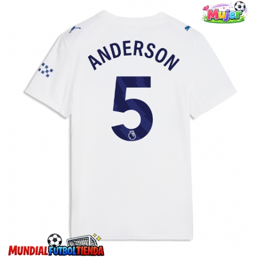 Camiseta Manchester City Elliot Anderson #5 Tercera Equipación Replica 2026-27 para mujer mangas cortas